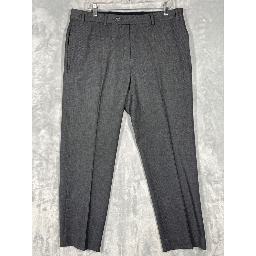 Brooks Brothers 346 Fitzgerald Fit Grey Wool Dress Pants Mens 36x31 Flat Front